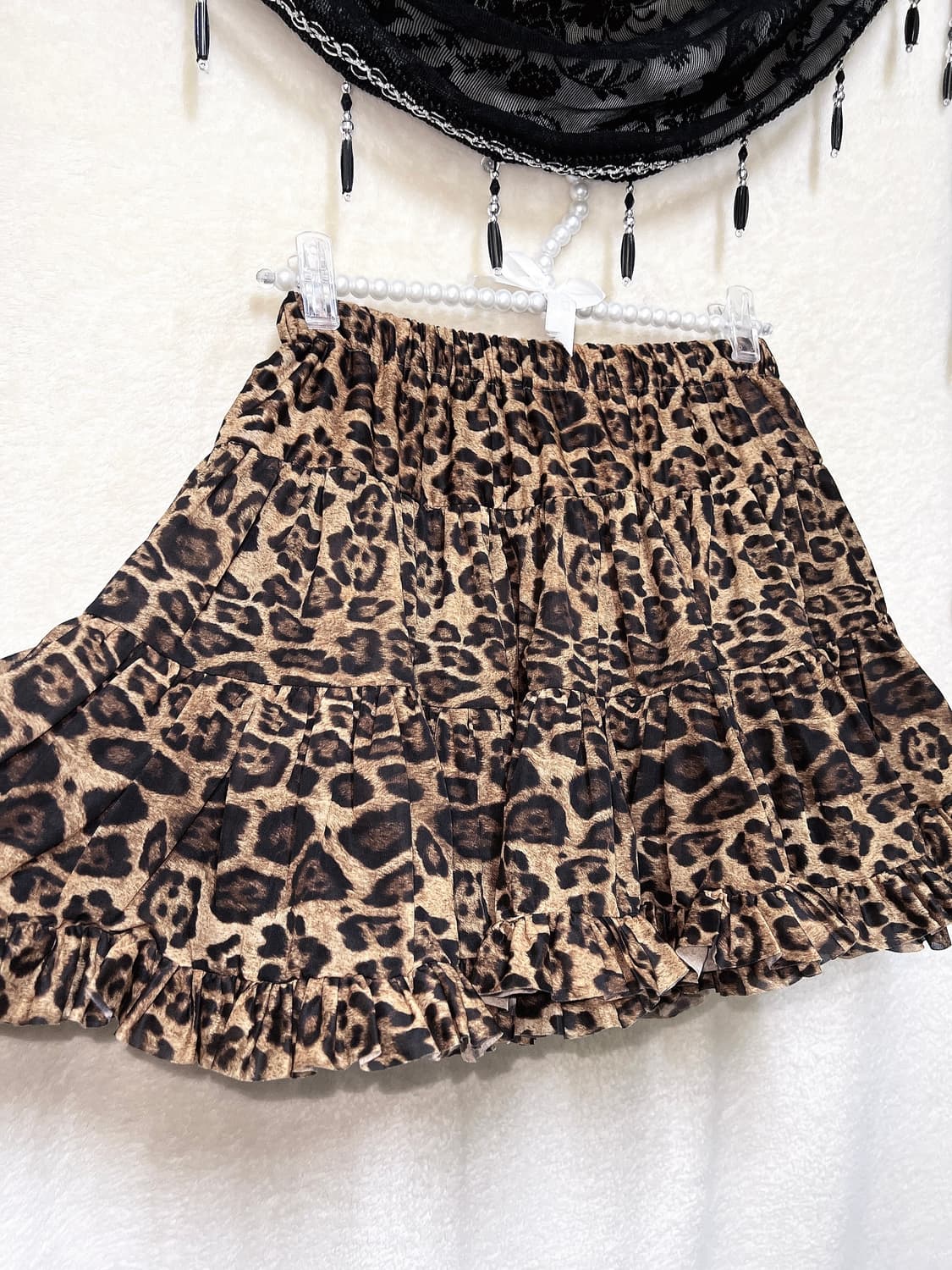 레오파드 호피 프릴 캉캉 튜튜 미니스커트 오네갸루 펑크 헤이세이 시부야 상품이미지4