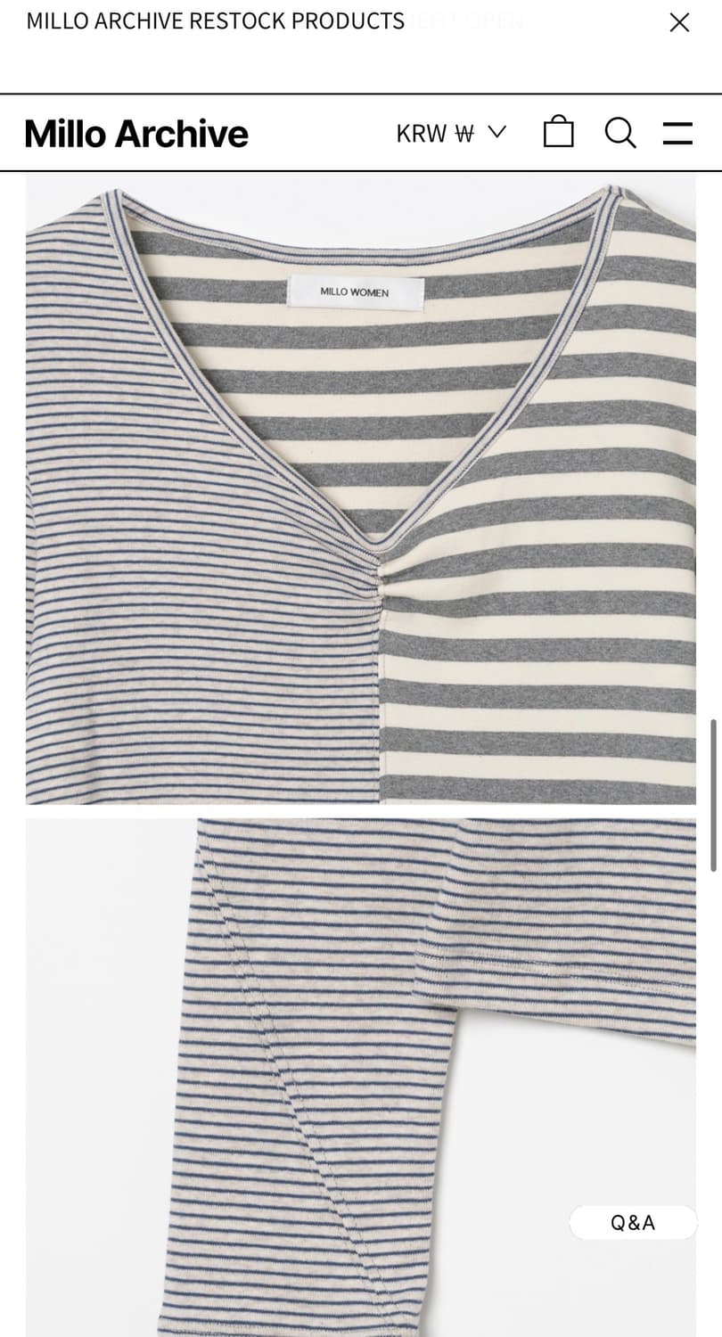 Mixed Pattern T-shirts [Stripe Gray] 상품이미지3