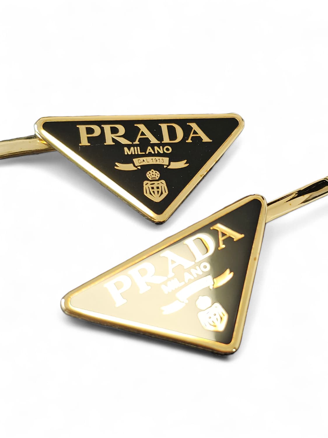 프라다 삼각로고 헤어핀 골드 2PCS SET 상품이미지2
