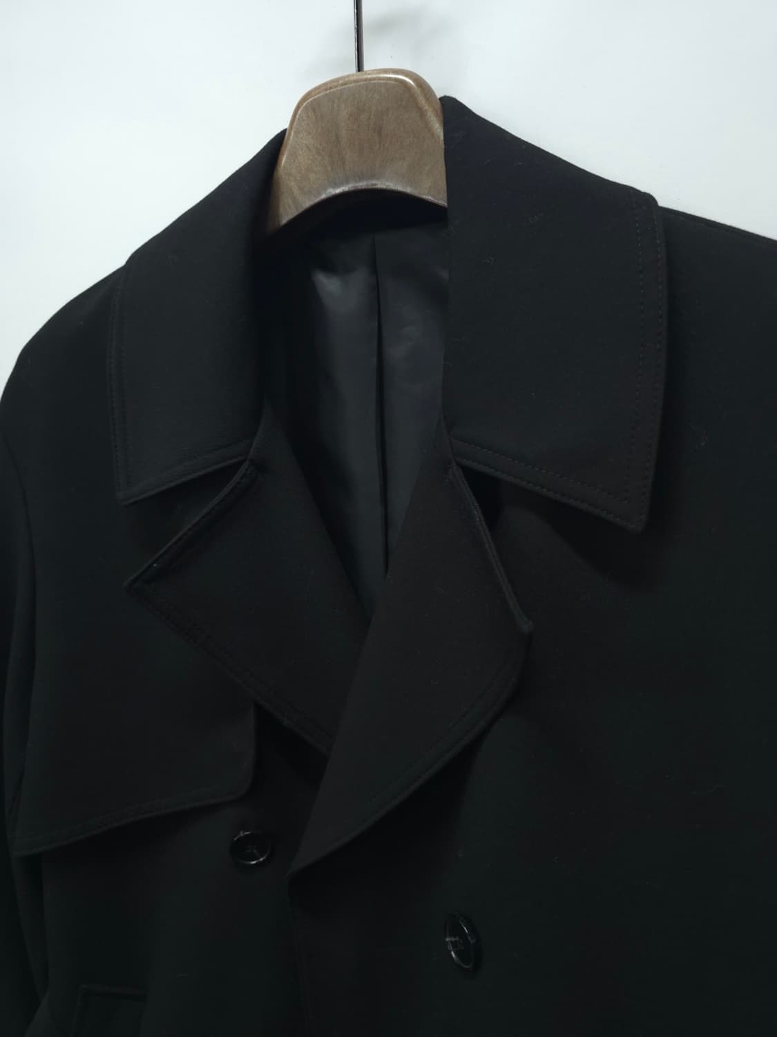 드로우핏(DRAW FIT) 블랙 더블 트렌치 코트 (L사이즈)(상태최상) 상품이미지7