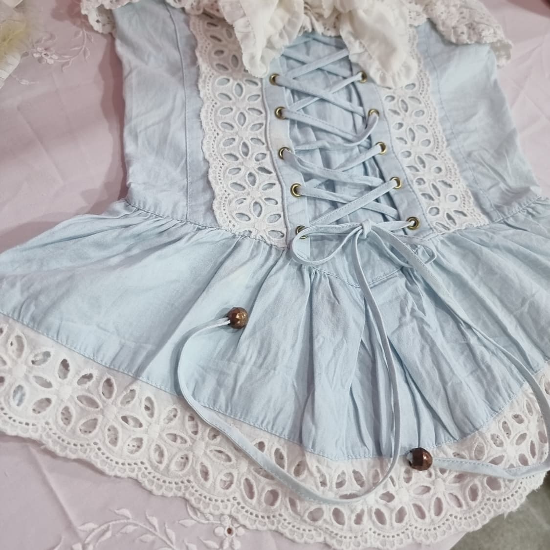 리즈리사(LIZ LISA) 연청 레이스 코르셋 탑 상품이미지4