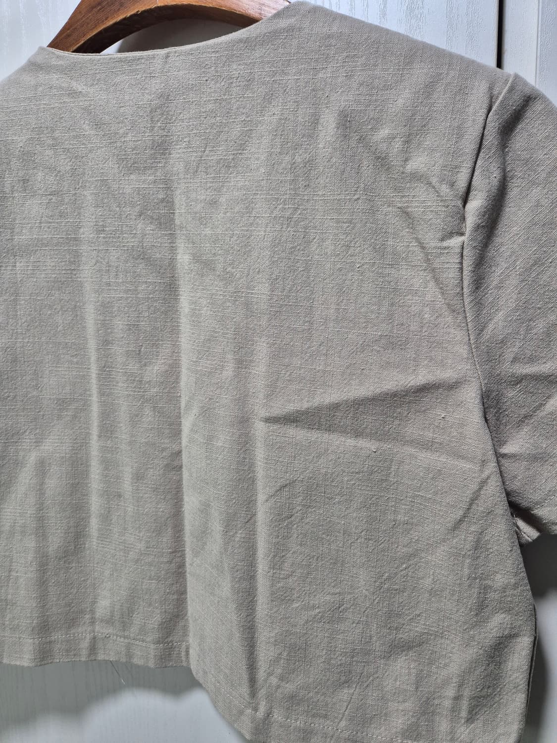 빈티지 베이지 크롭 반팔 자켓 상품이미지8