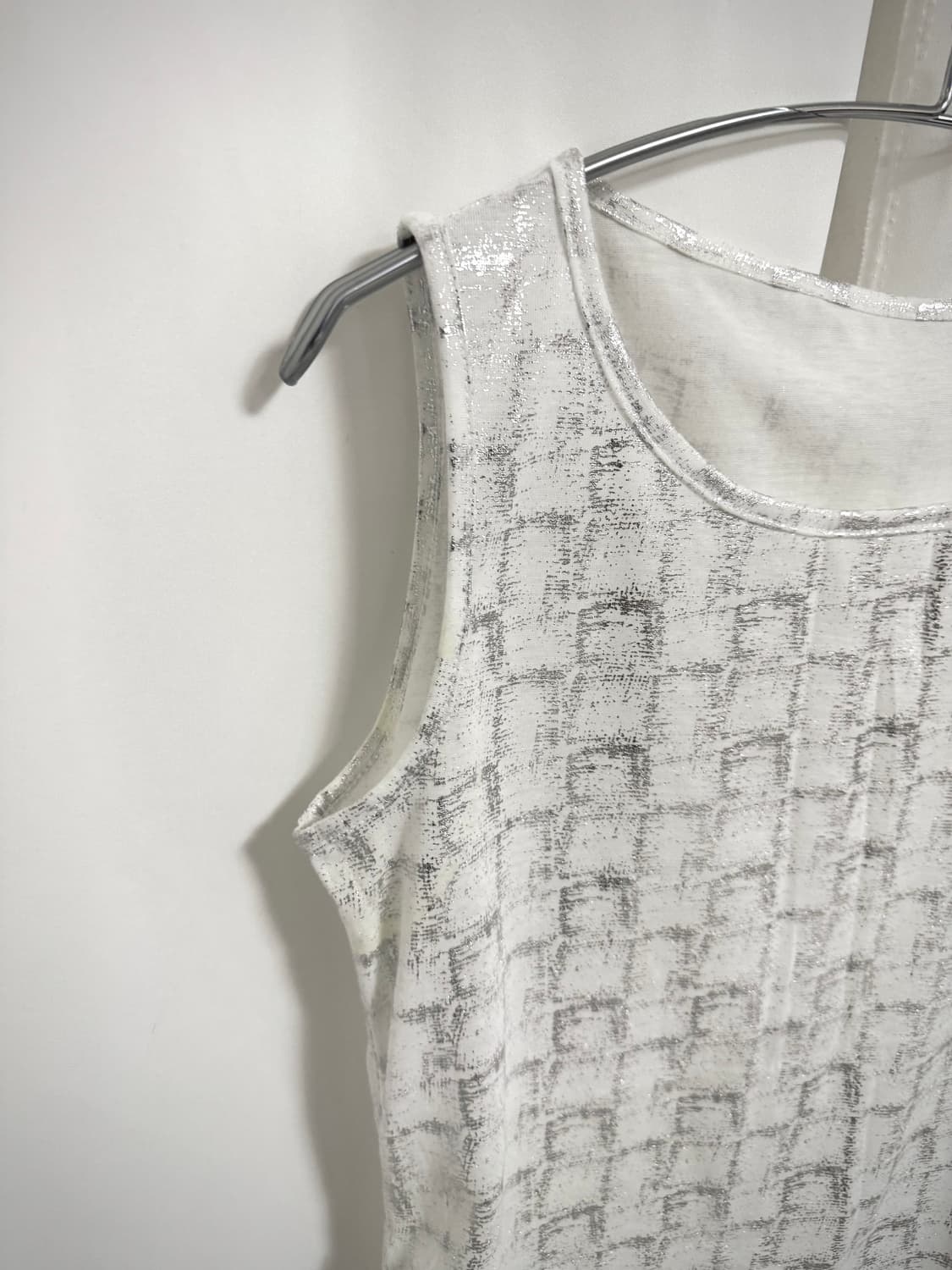 Glitter pattern white sleeveless 상품이미지5