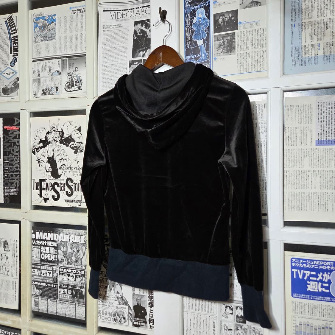 퓨마 Y2K 블랙 벨벳 슬림핏 후드집업 상품이미지6