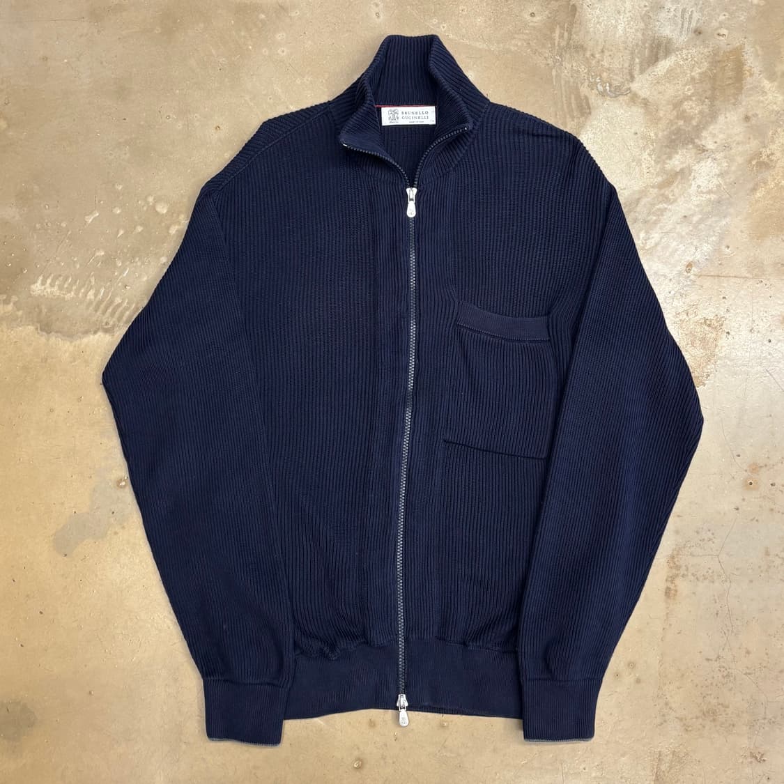 90 브루넬로 쿠치넬리 네이비 니트집업  상품이미지2