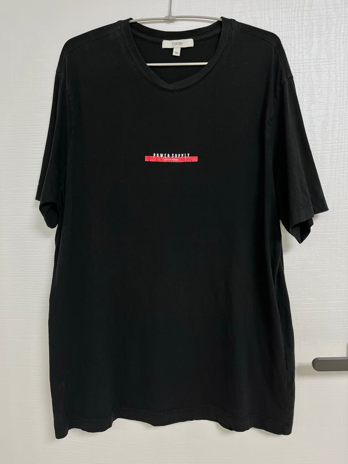 탑텐(TOPTEN) 남성 블랙 반팔 티셔츠 2XL 110 상품이미지1