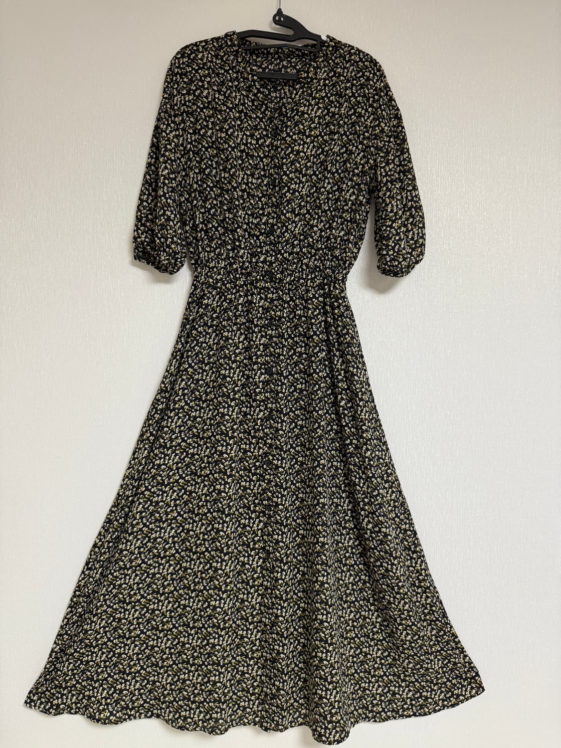 [새상품] 노란 잔꽃 롱원피스 상품이미지2