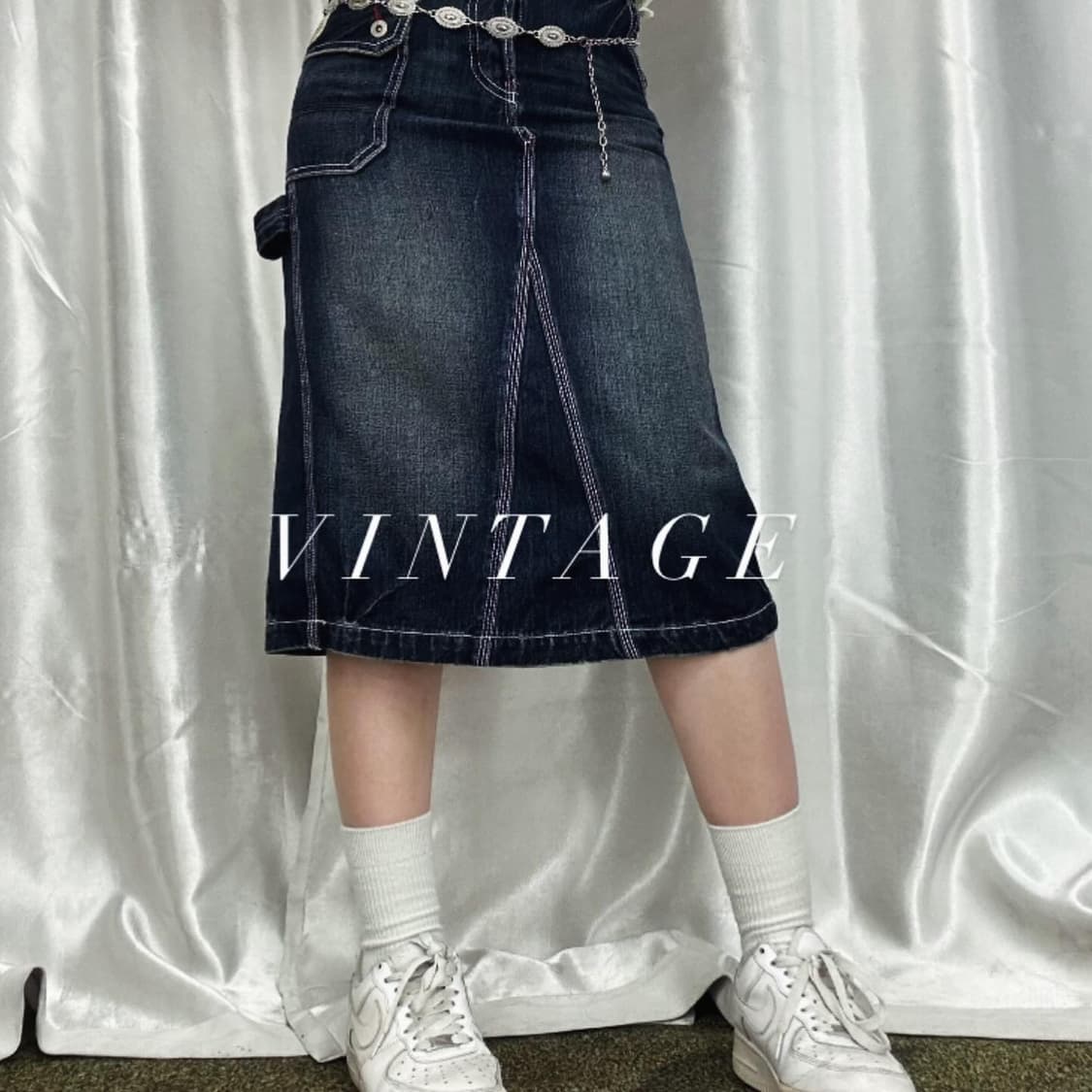 Vintage carpenter denim skirt 상품이미지1