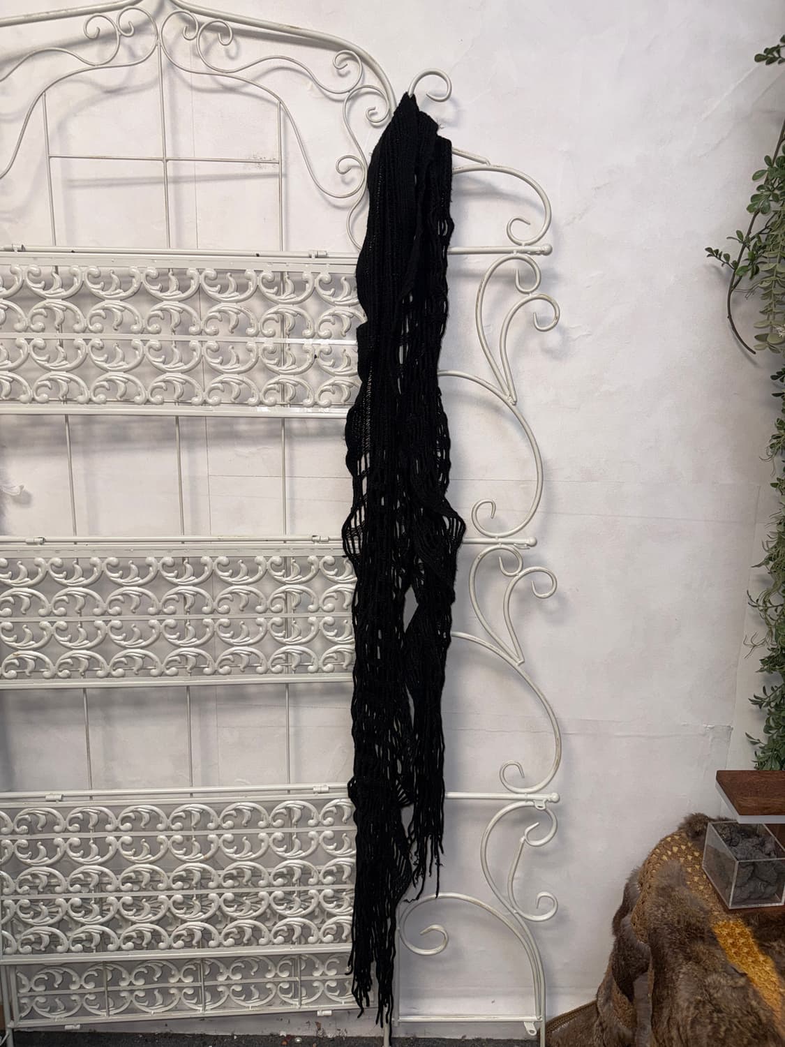 Black grunge net knit muffler 상품이미지3