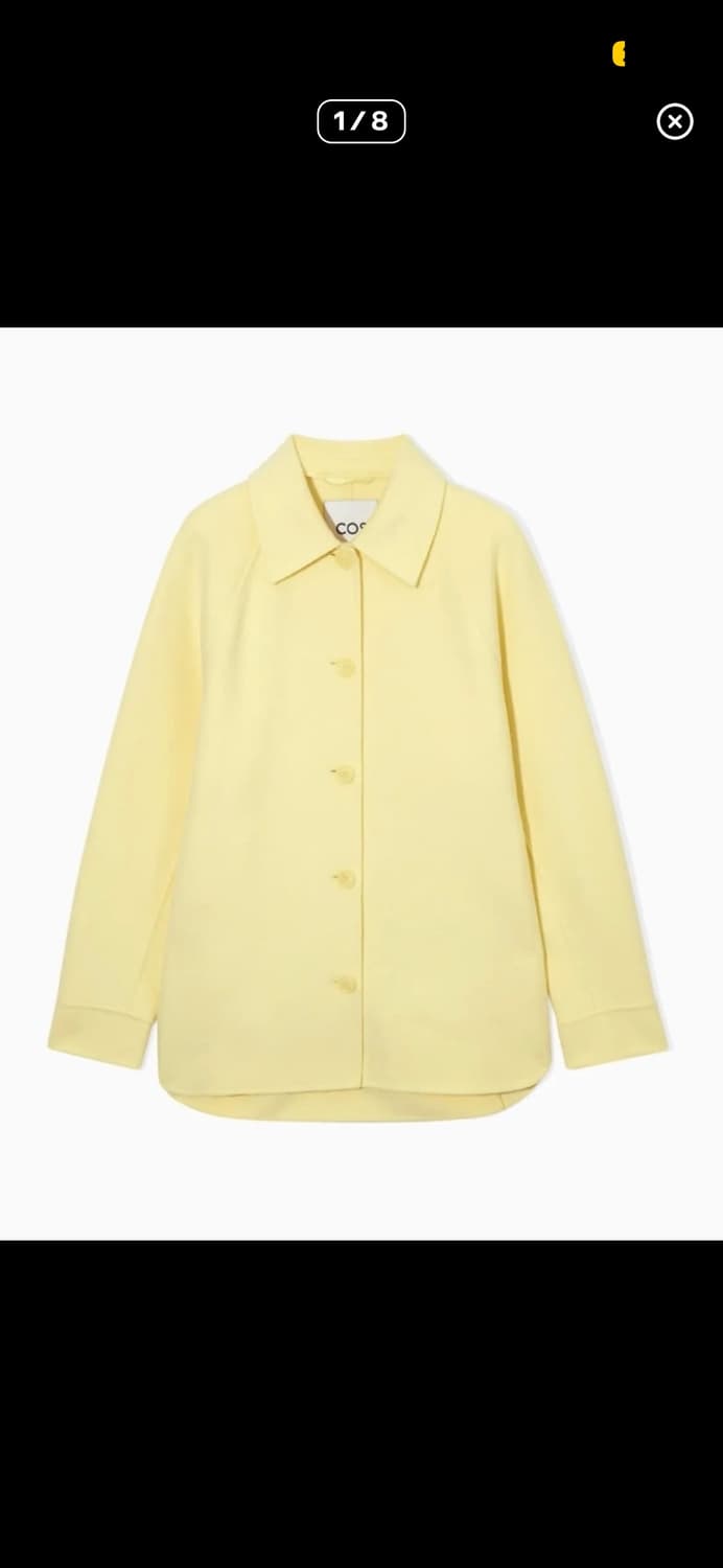 COS 더블페이스 울 자켓 코트 옐로우 xxs 상품이미지3