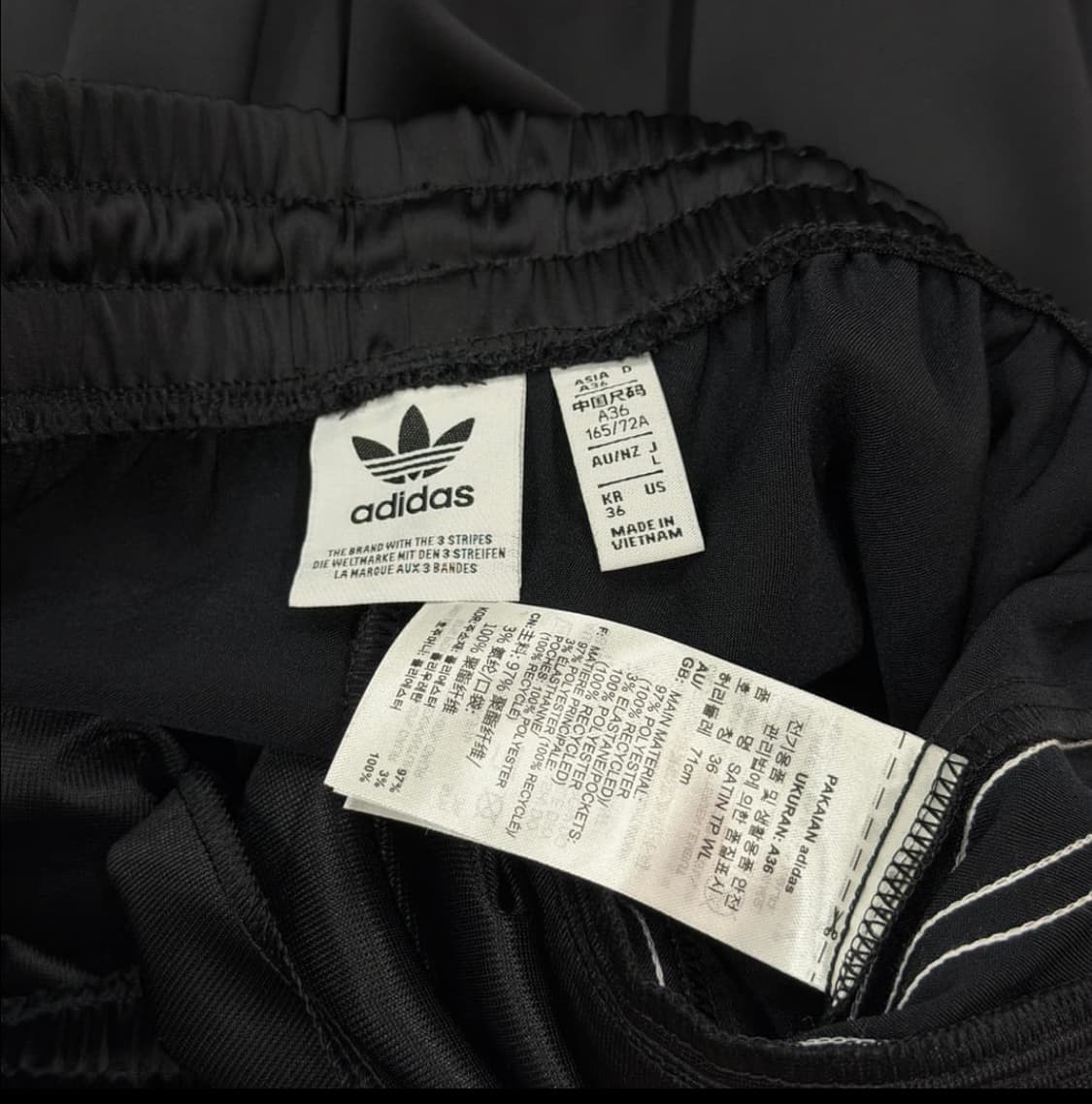 아디다스 새틴 와이드 트랙 팬츠 블랙 36 상품이미지4