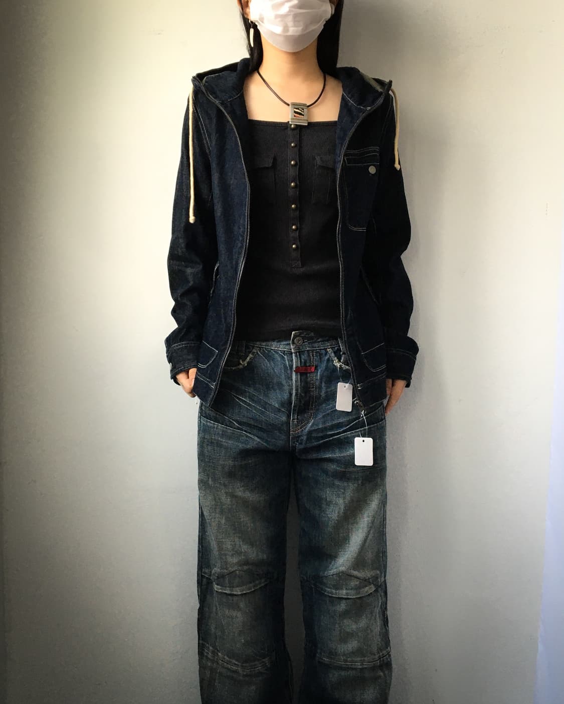 Stitch point hood denim jacket 상품이미지5