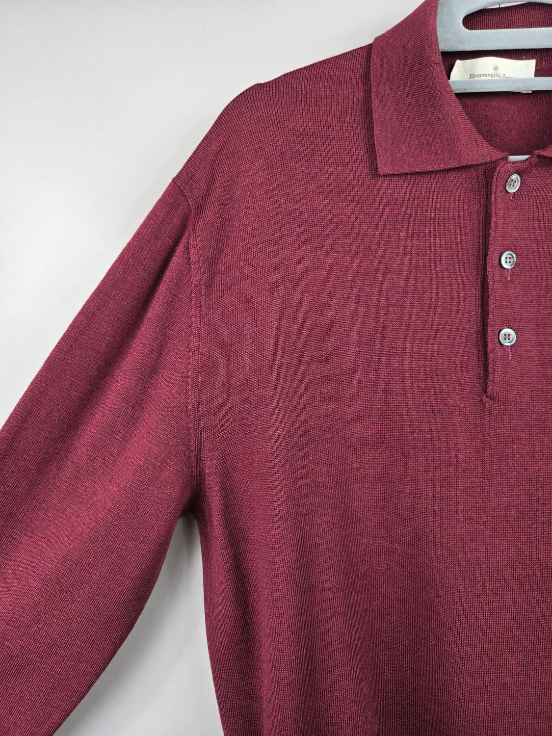 [무료배송]에르메네질도 제냐 50 남성 울100 카라 긴팔 니트 니트티 상품이미지6