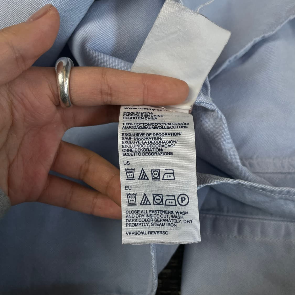 타미힐피거 스카이블루 원포켓 긴팔 셔츠 M 상품이미지6