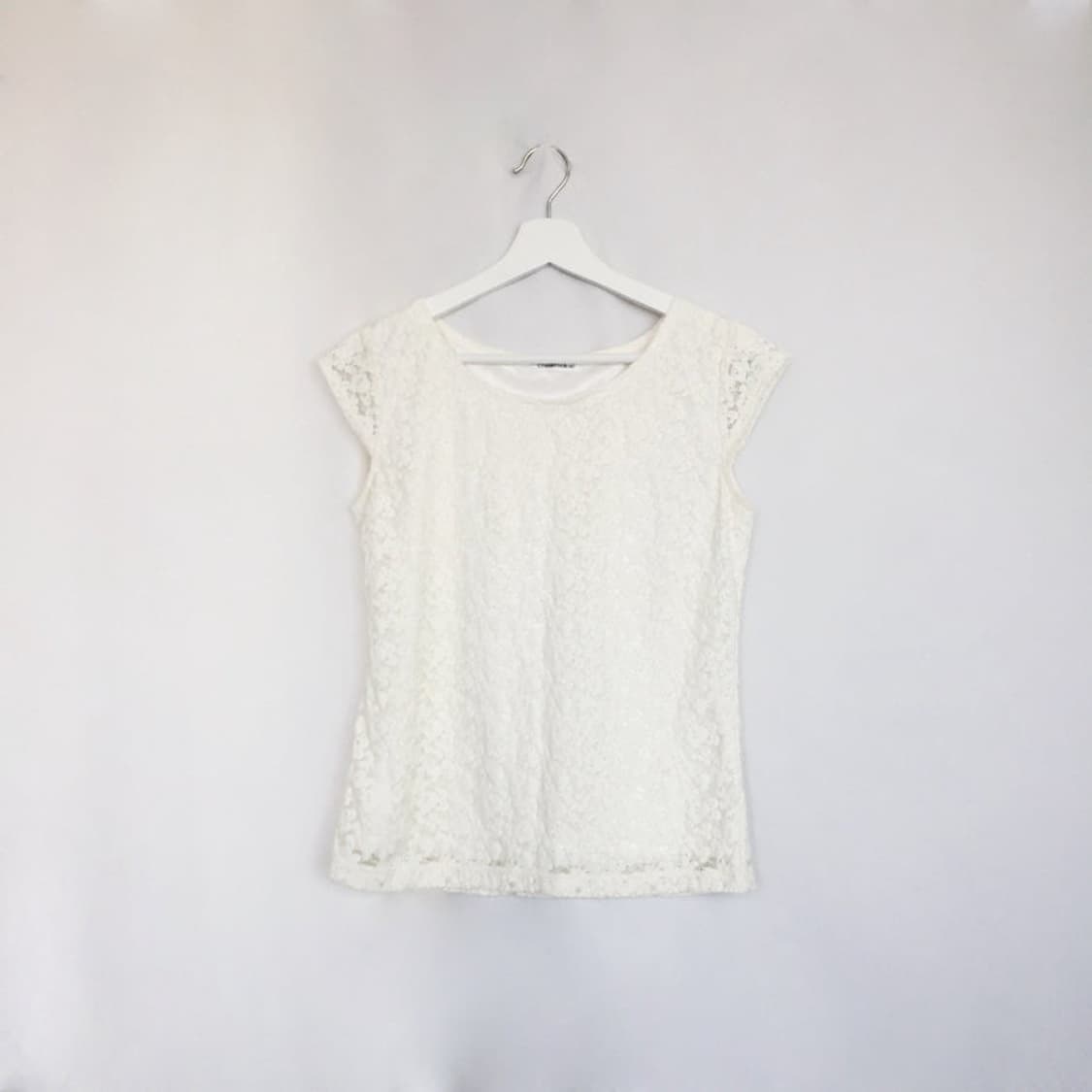 637. white lace short-sleeve T-shirt  상품이미지1