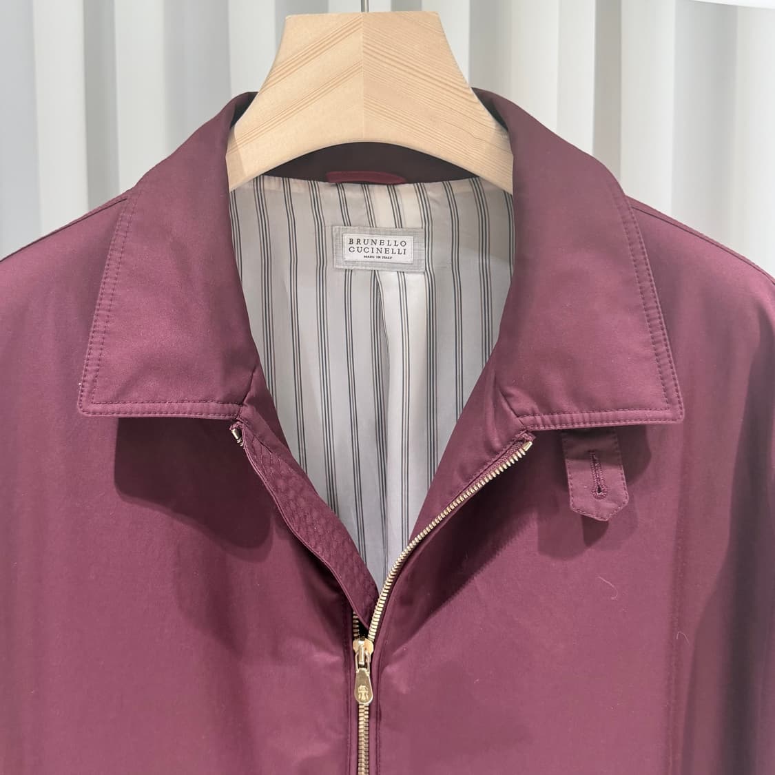 (A+/54) / 브루넬로 쿠치넬리 버건디 봄버 자켓 상품이미지3