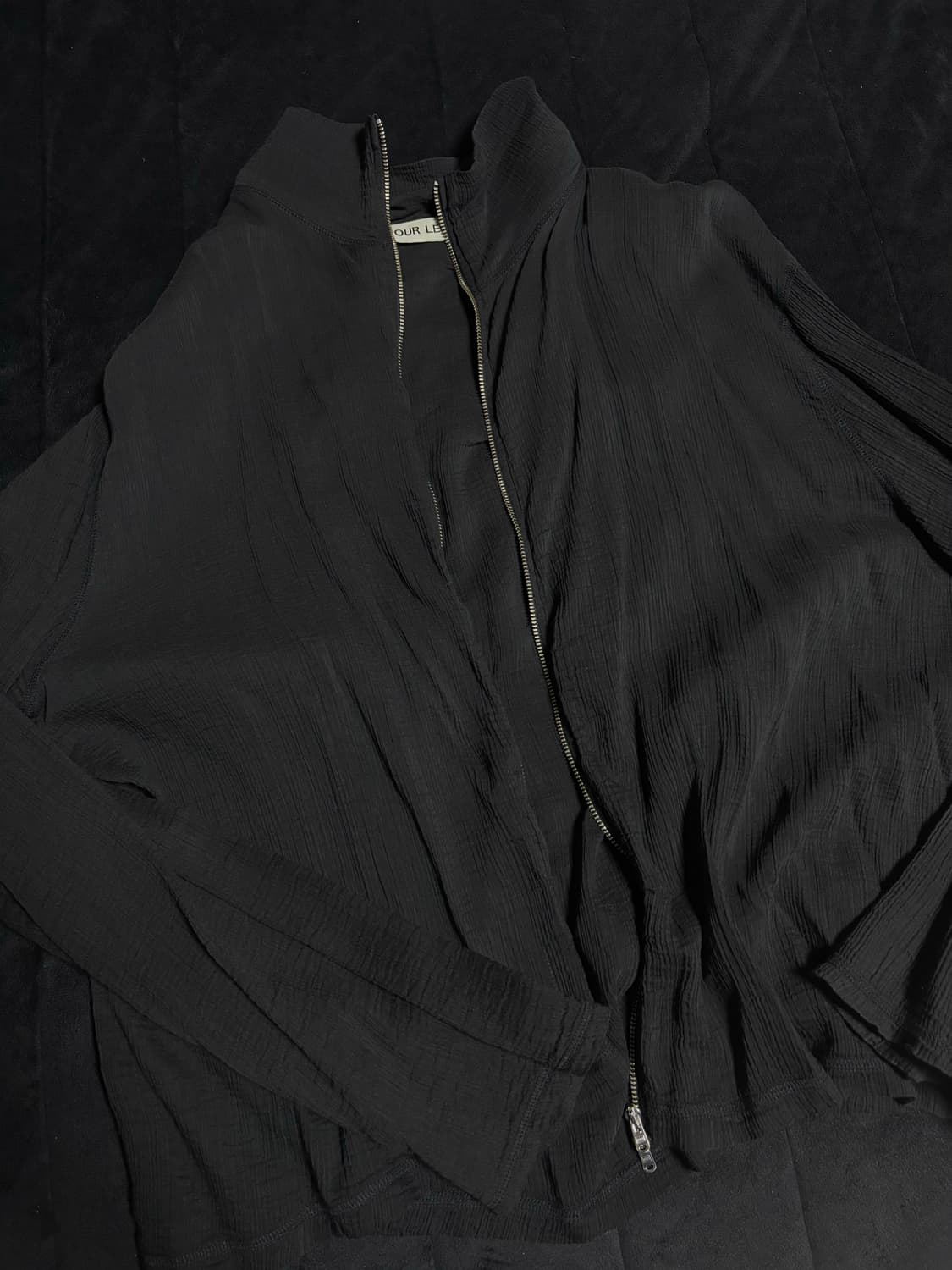 [50] 아워레가시 슈렁큰 레이온 폴로 집업 상품이미지1