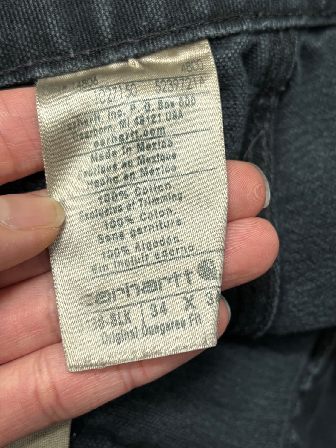 빈티지 칼하트 b136 더블니 블랙 faded 상품이미지5