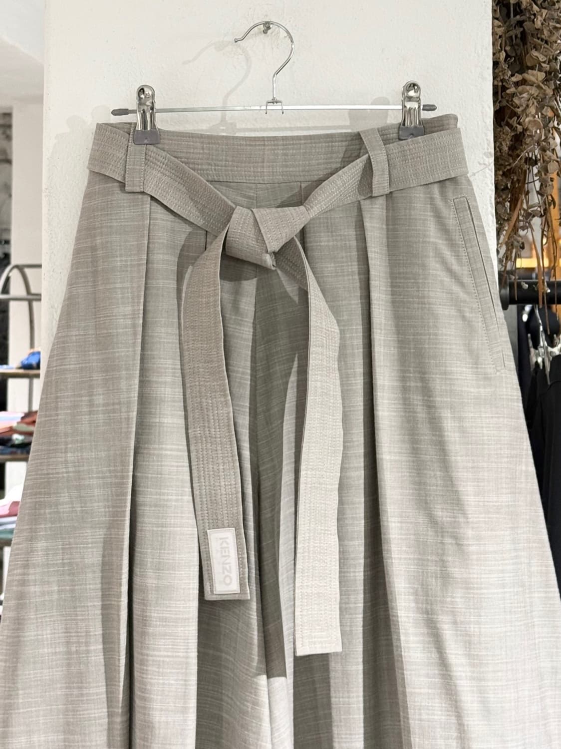 겐조 라이트그레이 울 혼방 벨티드 큐롯 팬츠 상품이미지2