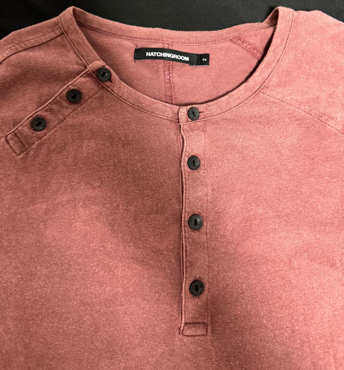 해칭룸 더블 헨리넥티 1/2 더스티 핑크 (2) 상품이미지2