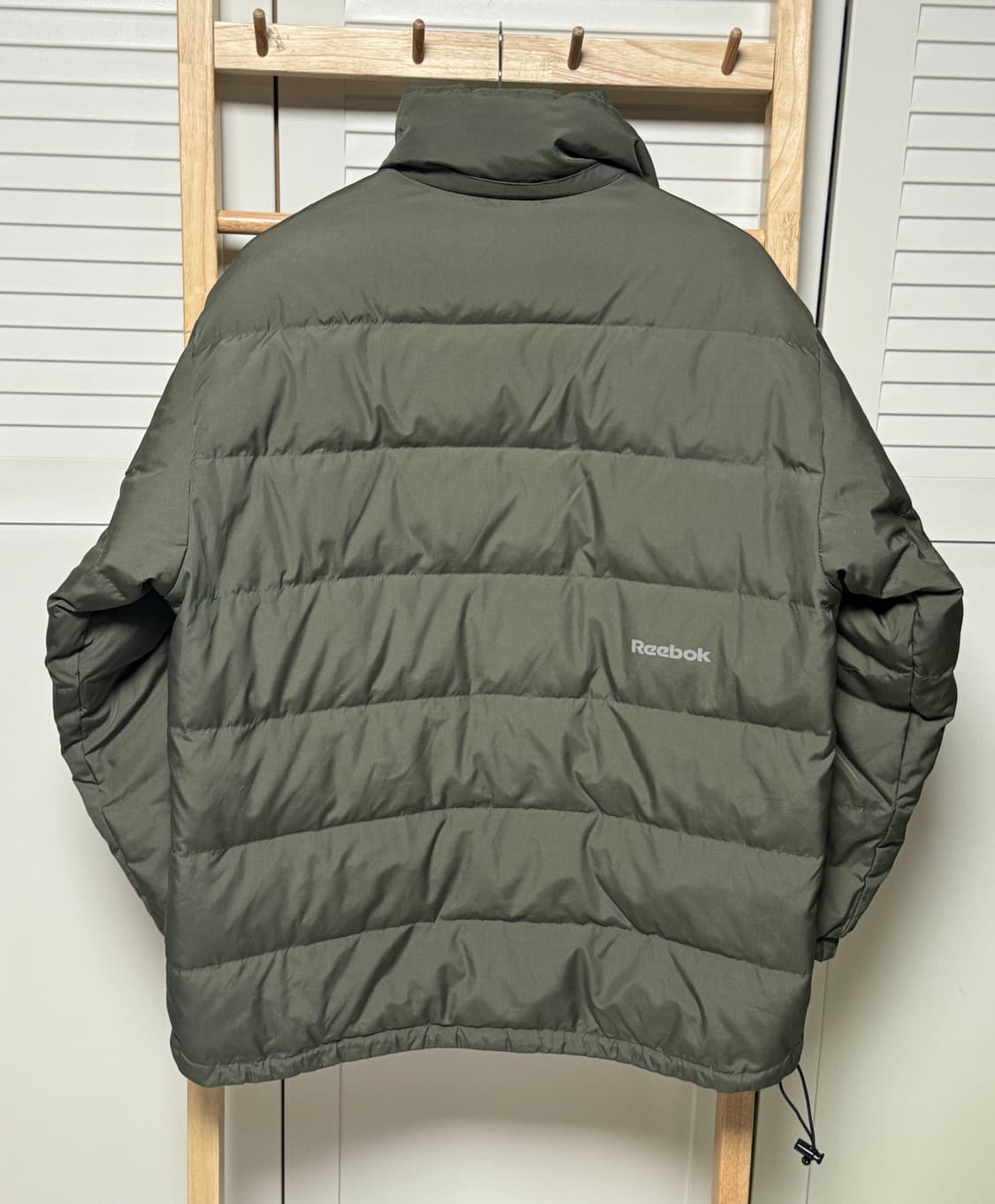 리복 00s 카키 푸퍼 반집업 아노락 패딩 자켓 상품이미지4