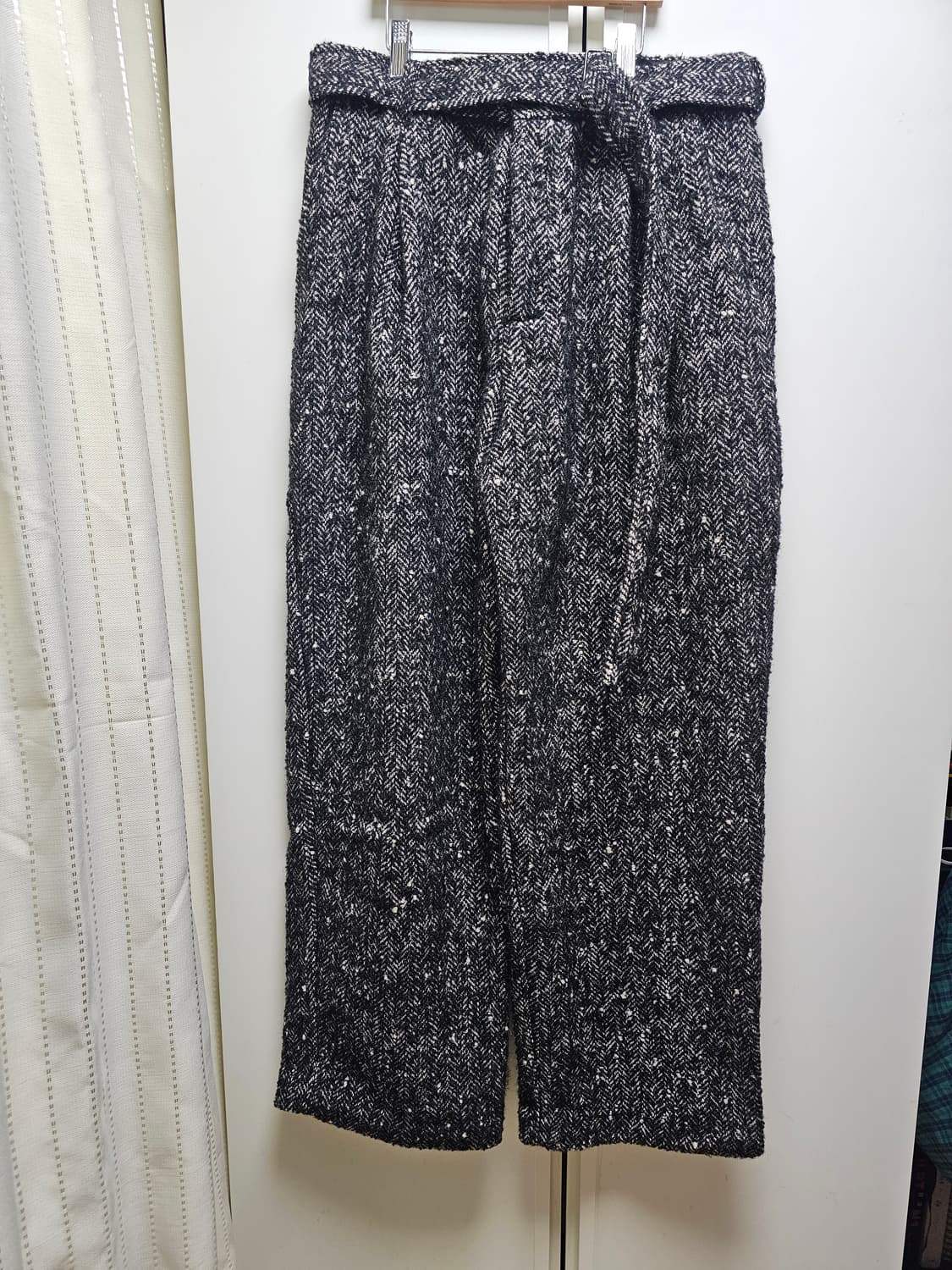 새상품 자라 와이드핏 헤링본 벨트 팬츠 상품이미지1