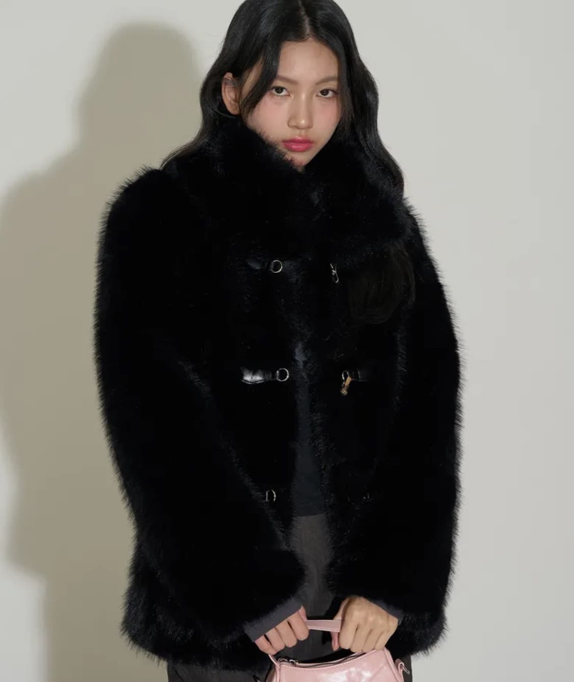 일리고 시어링 퍼 자켓 블랙 상품이미지1