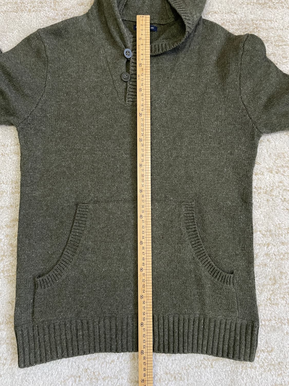 [M] GAP 갭 빈티지 울 블랜디드 하프 버튼 니트 후디 상품이미지7