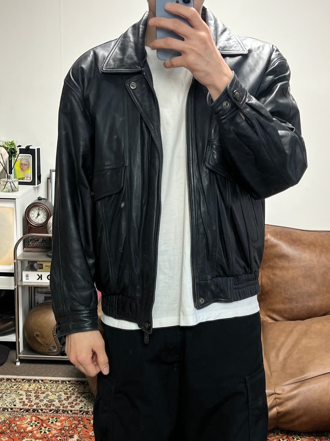 [L] Tradong 빈티지 리얼레더 램스킨 가죽자켓 상품이미지2