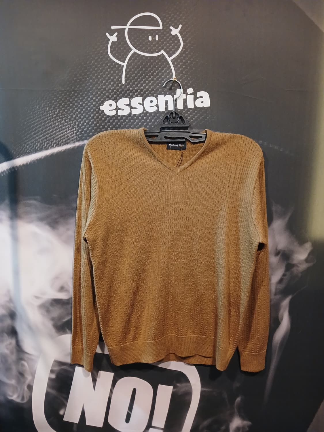 브이넥 니트 브라운 상품이미지1