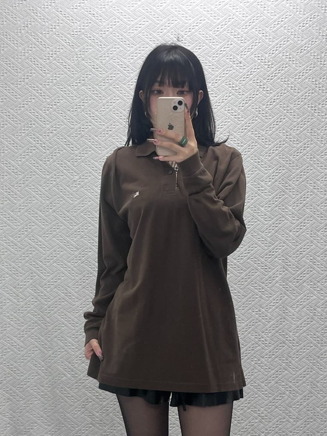 버버리 빈티지 캐주얼 초코브라운 PK 카라 롱슬리브 S C11876 상품이미지2