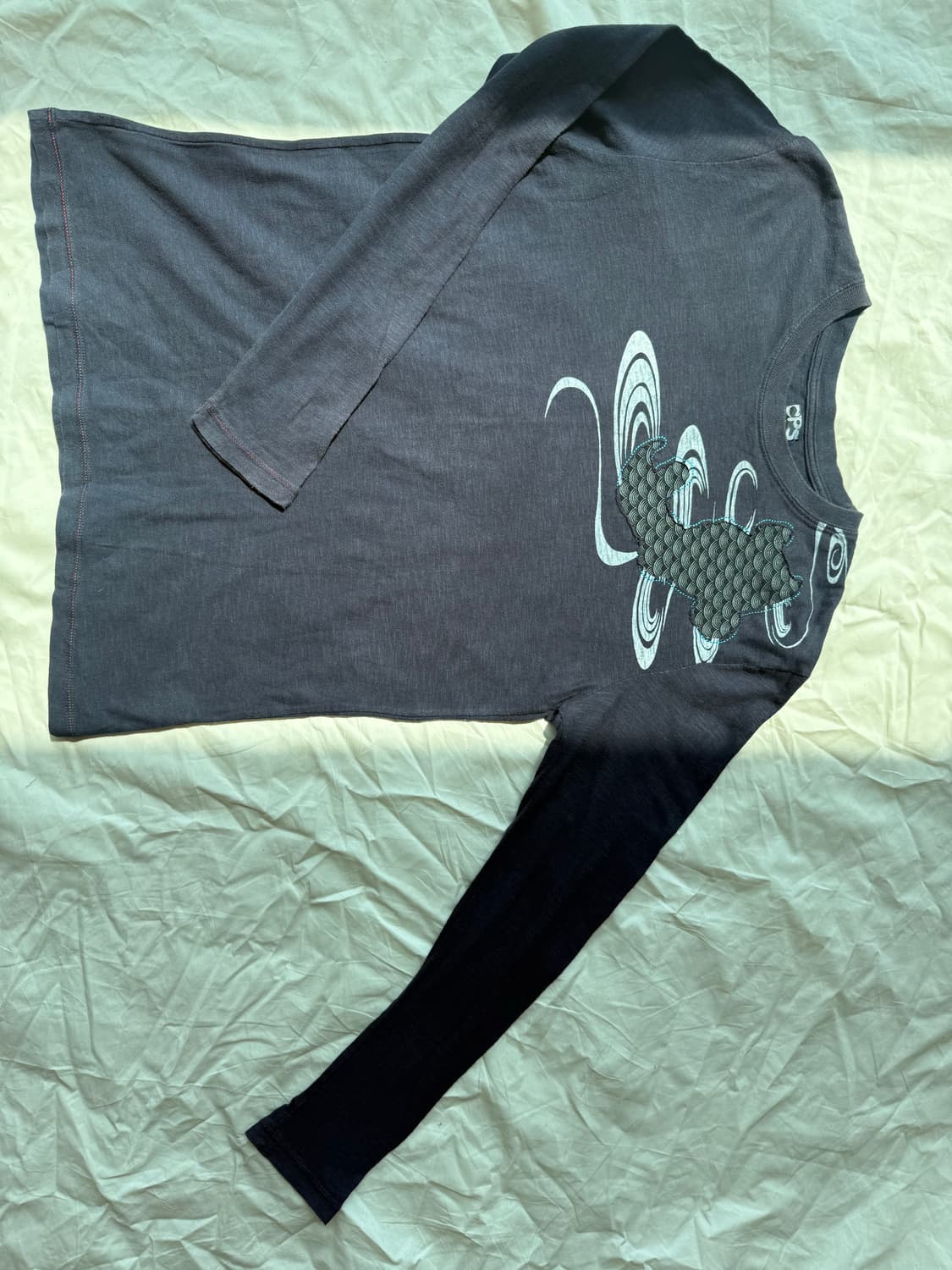 재패니즈 잉어 패치 자수 티셔츠 네이비 오리엔탈 상품이미지4