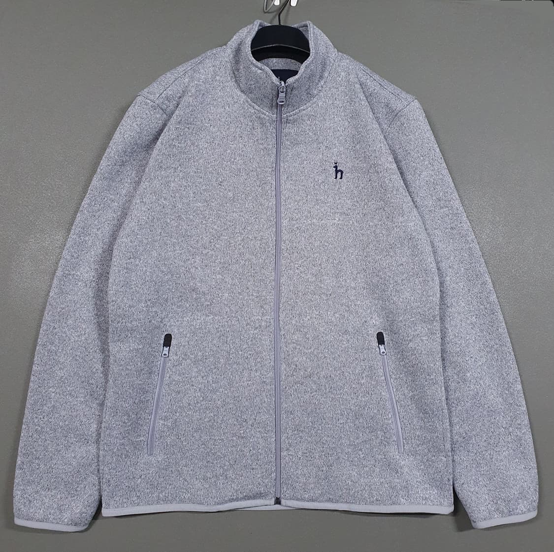 L (100) 헤지스 골프 신형 그레이 멜란지 긴팔 점퍼 방풍 집업 자켓 상품이미지1