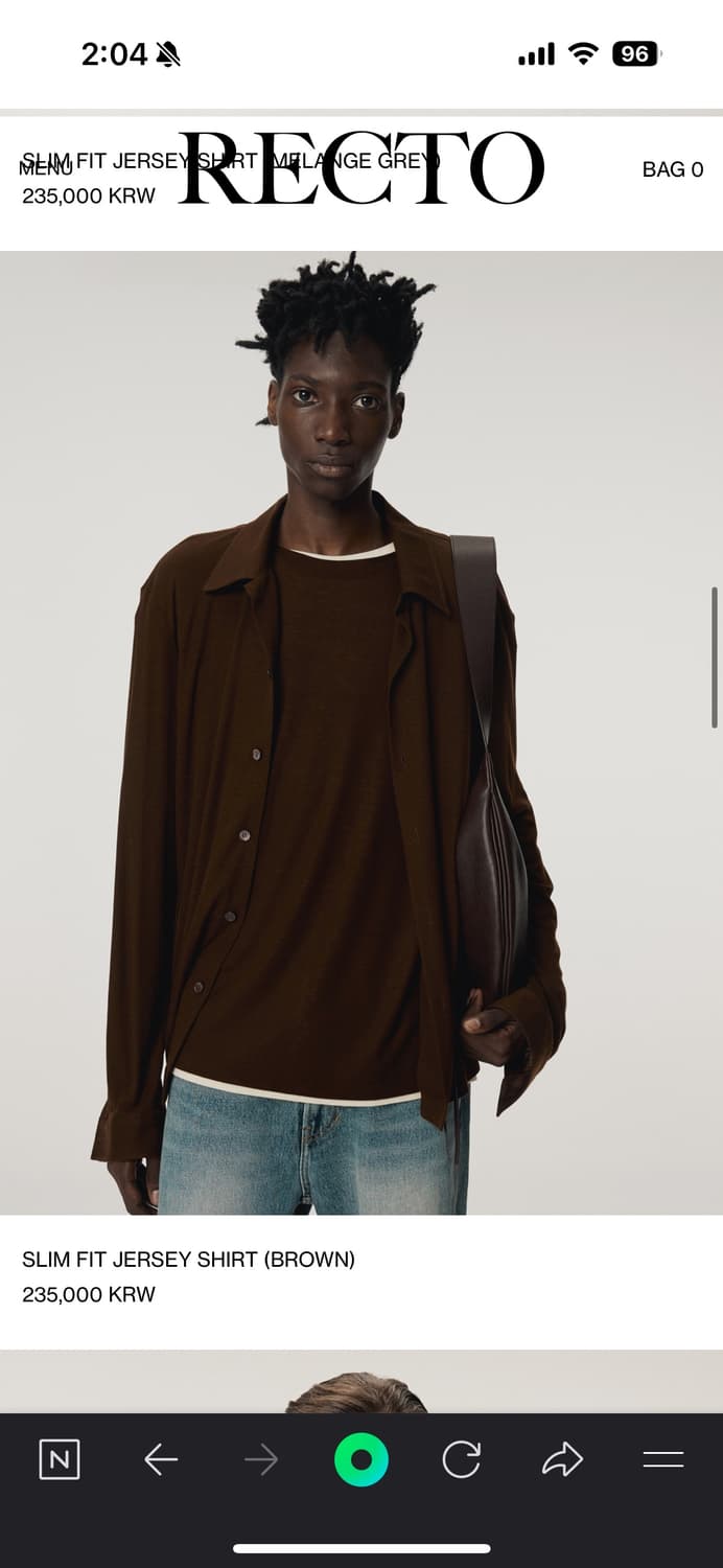 렉토 슬림핏 셔츠 L 사이즈 새상품 상품이미지1