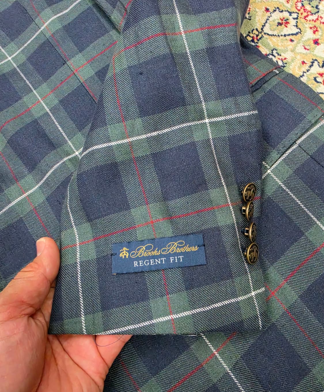 [새상품/최종할인] 브룩스 브라더스 그린체크 린넨 2버튼 자켓42R 상품이미지7