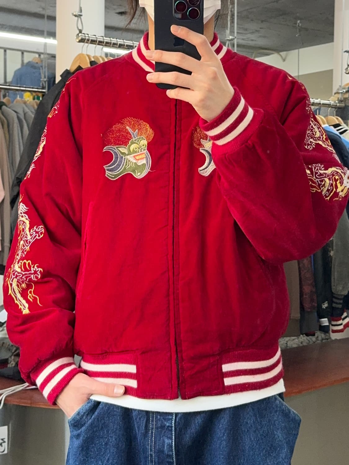 Jake 풍신&뇌신 재패니즈 오리엔탈 수베니어 벨루어 스카쟌 상품이미지2