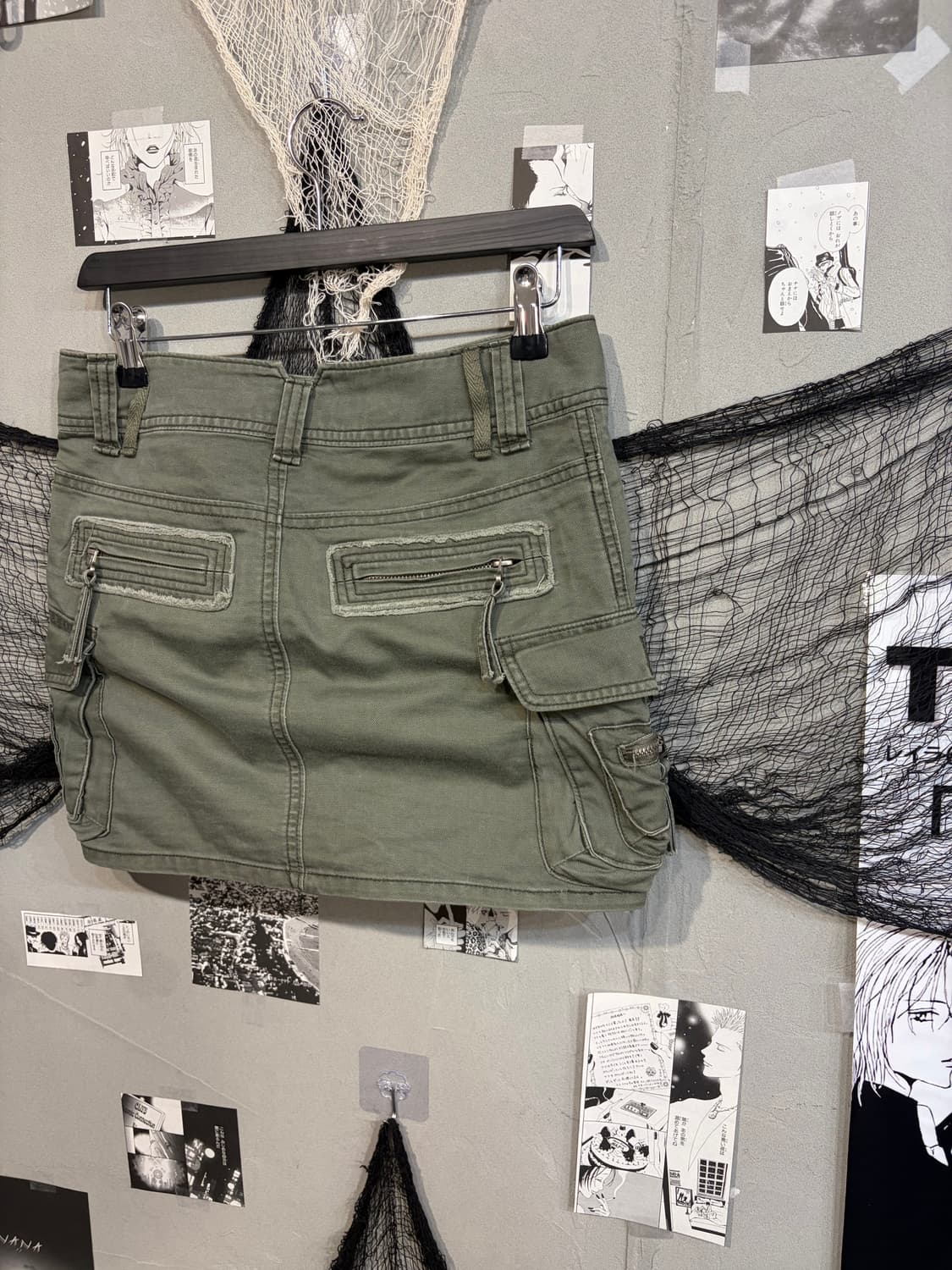 00's Grunge cargo military Mini Skirt 상품이미지9