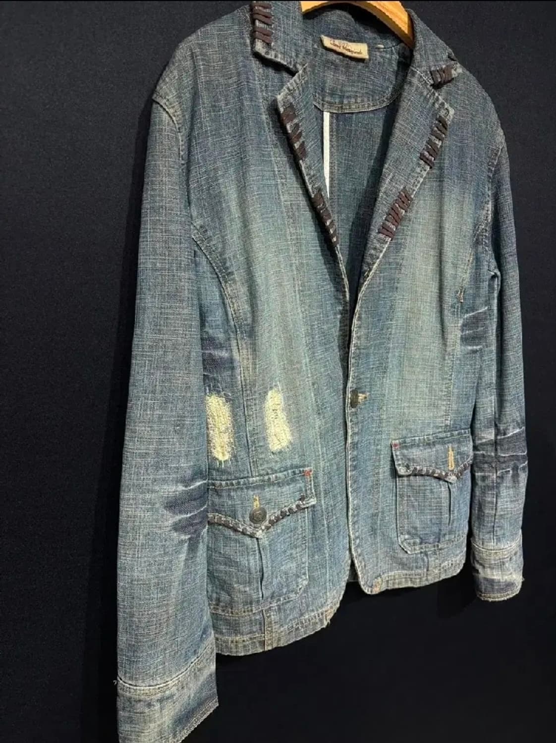 일본Gumu International 데님 가죽 블레이저 상품이미지3