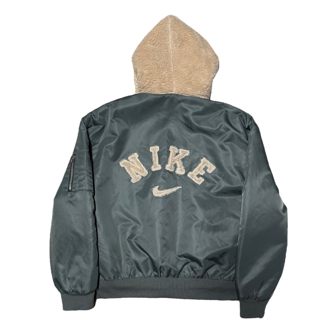 나이키 후드 후리스 레터링 로고 카키 항공점퍼 상품이미지2