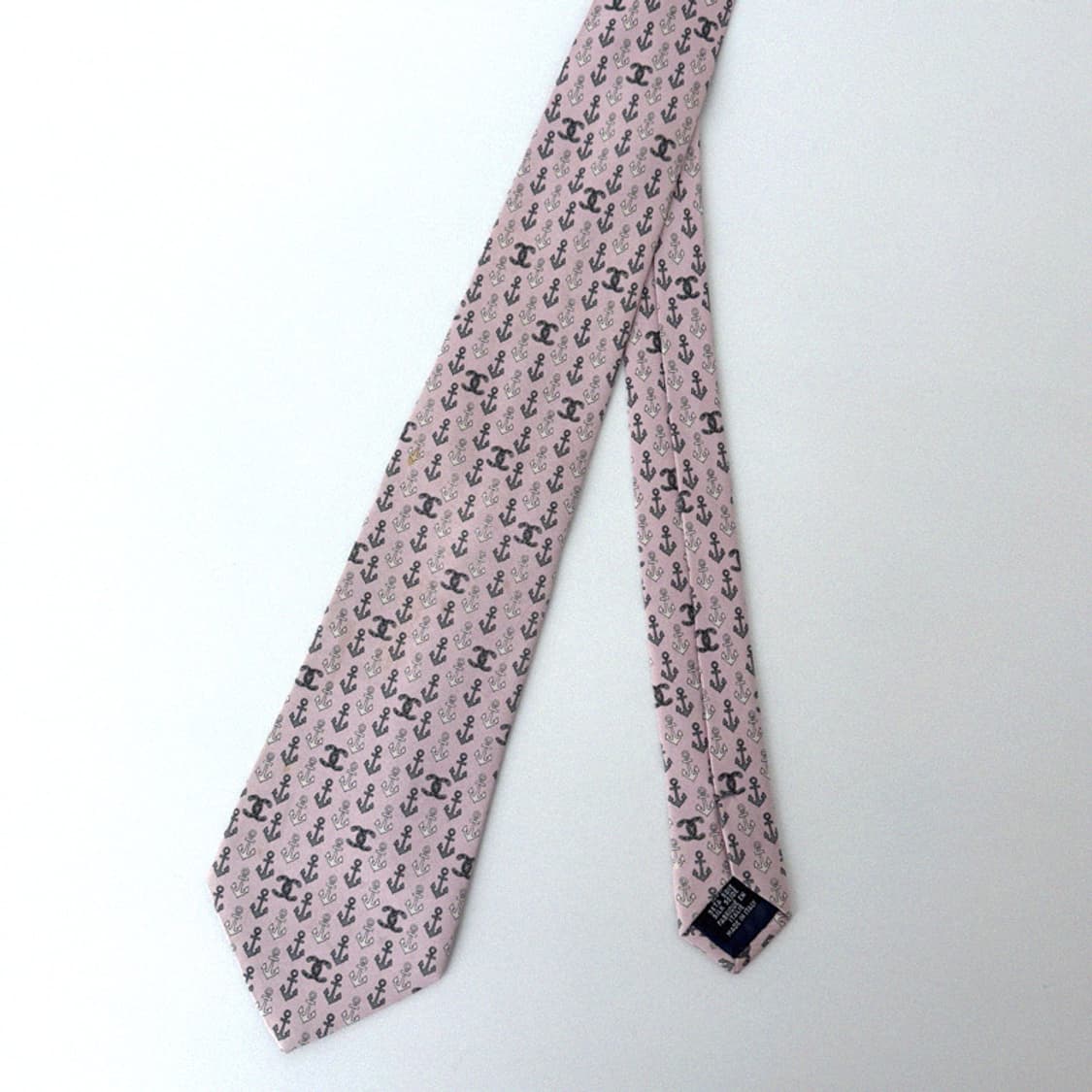 샤넬 빈티지 넥타이 (마린 닻 앵커 로고) 상품이미지4