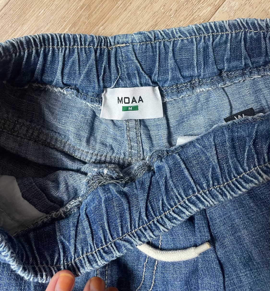 [moaa] 고바이 데님 밴딩 팬츠 (연청) 상품이미지3