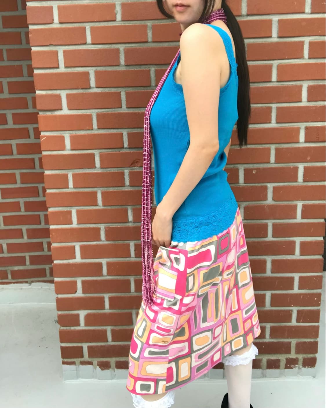 vintage blue lace sleeveless 상품이미지4