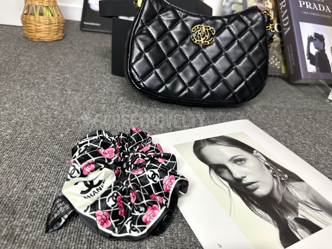 샤넬 까멜리아 핑크 헤어슈슈 상품이미지7