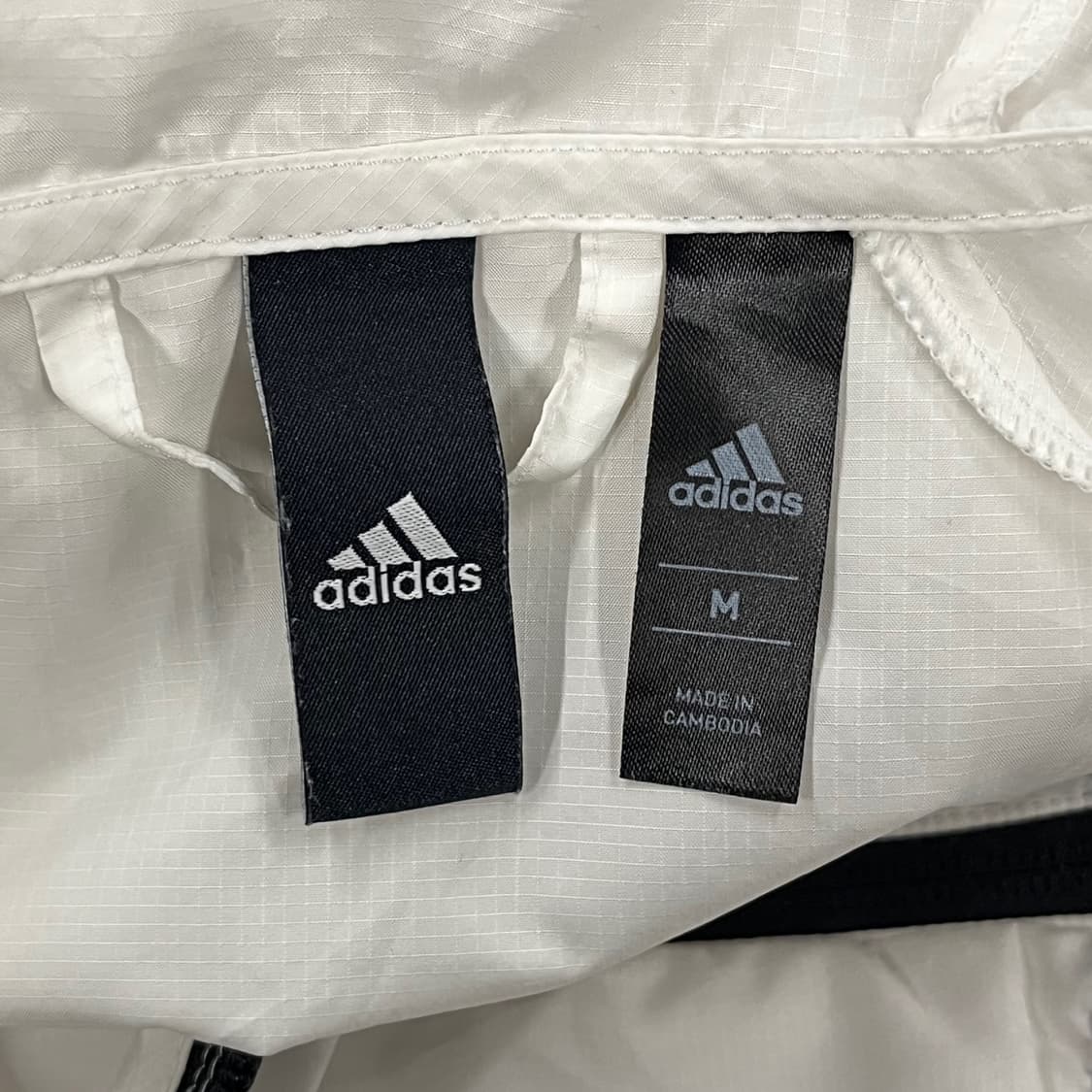 [정품/M] 아디다스 흰색 후드 바람막이 자켓 b19 상품이미지5