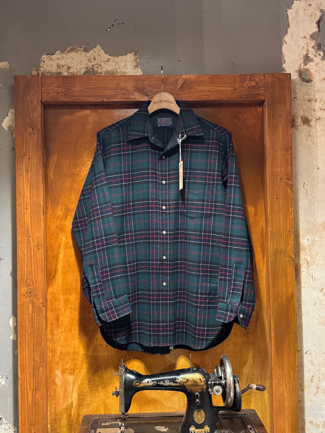70s 펜들턴 울플란넬 타탄체크셔츠 (M) 상품이미지1