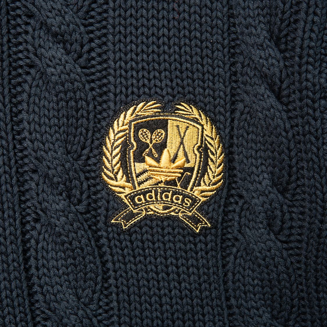 [103] 00s 아디다스 오리지널스 월계수 로고 케이블 니트 네이비  상품이미지2