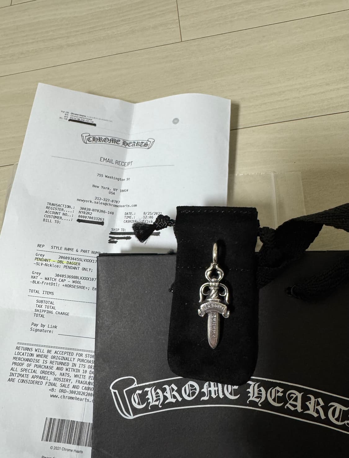 크롬하츠 더블대거 펜던트 판매합니다. 상품이미지1