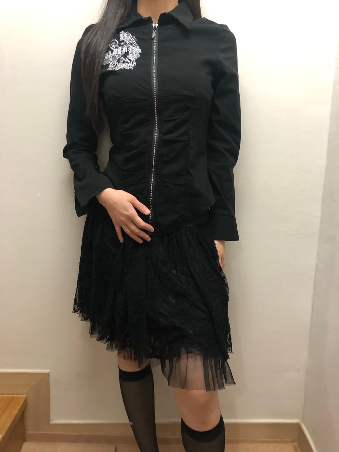 빈티지 블랙 오리엔탈 셔링 자켓 상품이미지4