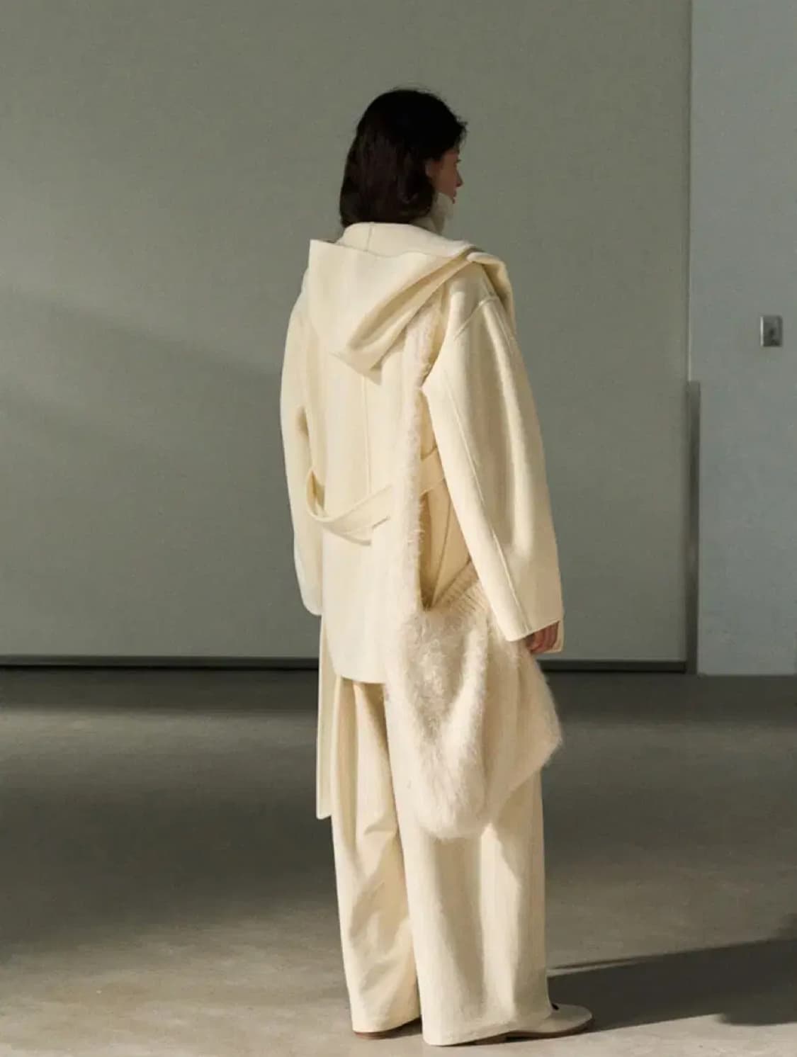 핸드메이드 프리미엄 후드 코트 (아이보리) 상품이미지3