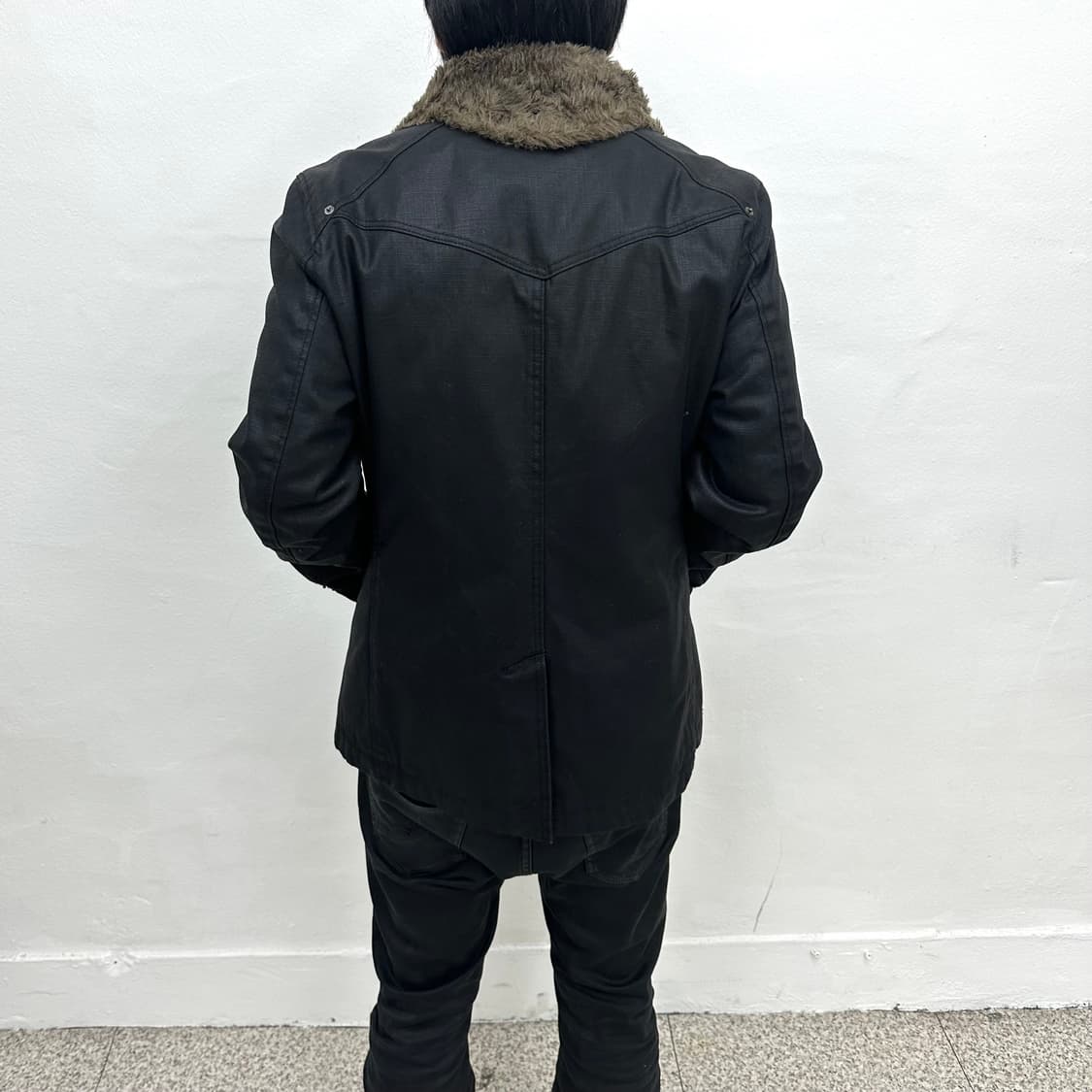 Coated fur rider jacket 상품이미지3